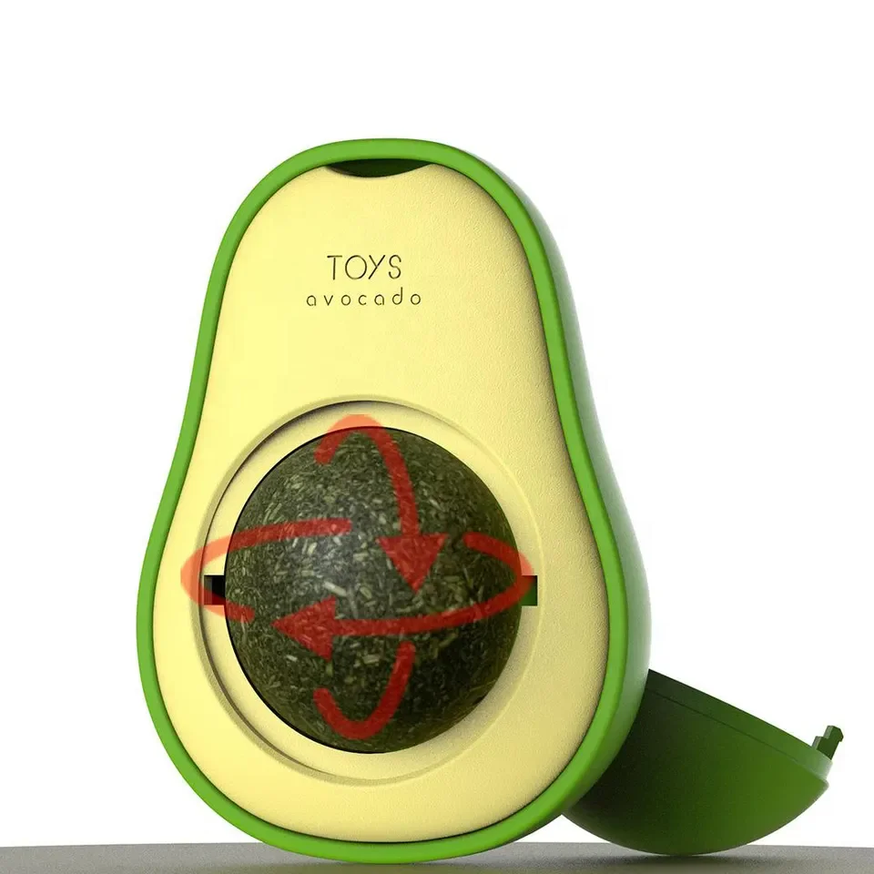 Pet interactive chew ball toy avocado catnip ball natural catnip cat chew toy catnip ball