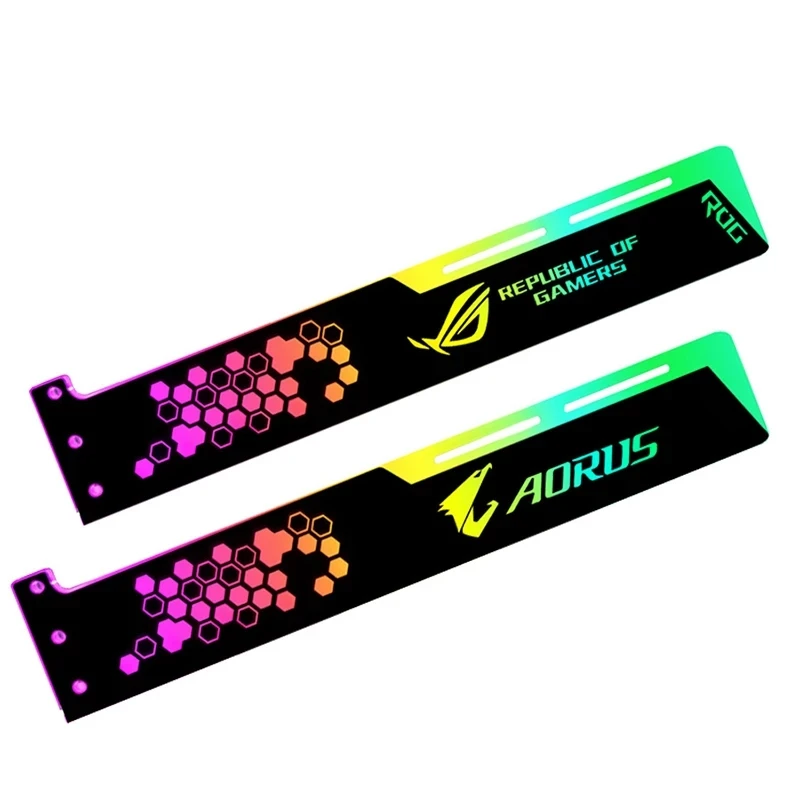 COOLMOON 28cm RGB VGA Holder A-RGB Horizental GPU Bracket Card Support 5V 4Pin AURA Water Cooler Computer Case Light Board