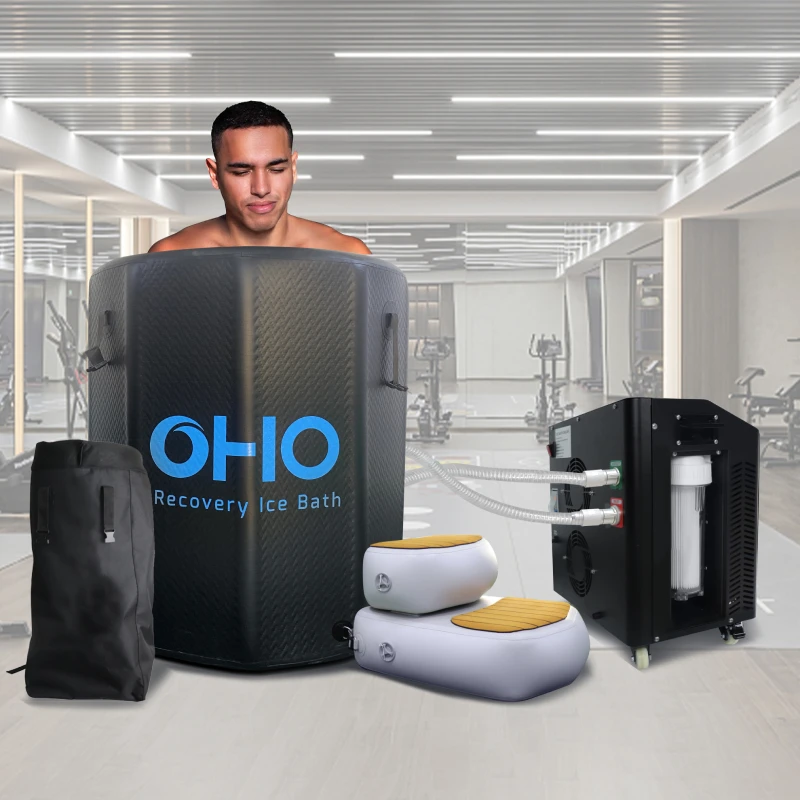 Fitness/sport Recovery Pro Combination 6P Inflatable Ice Therapy Barrel For Adults With Cold Plunge Chiller