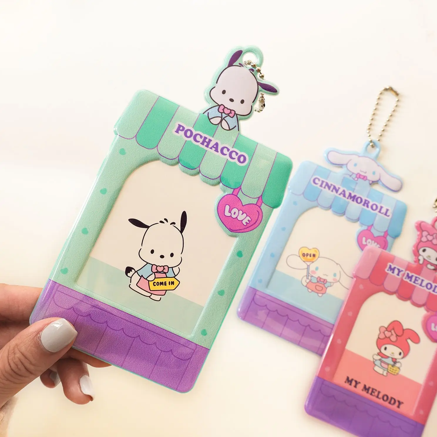Wholesale Anime Card Cover KT Cat Keychain Card Holder Idol Star Photo Cards Case Pendant Accessory