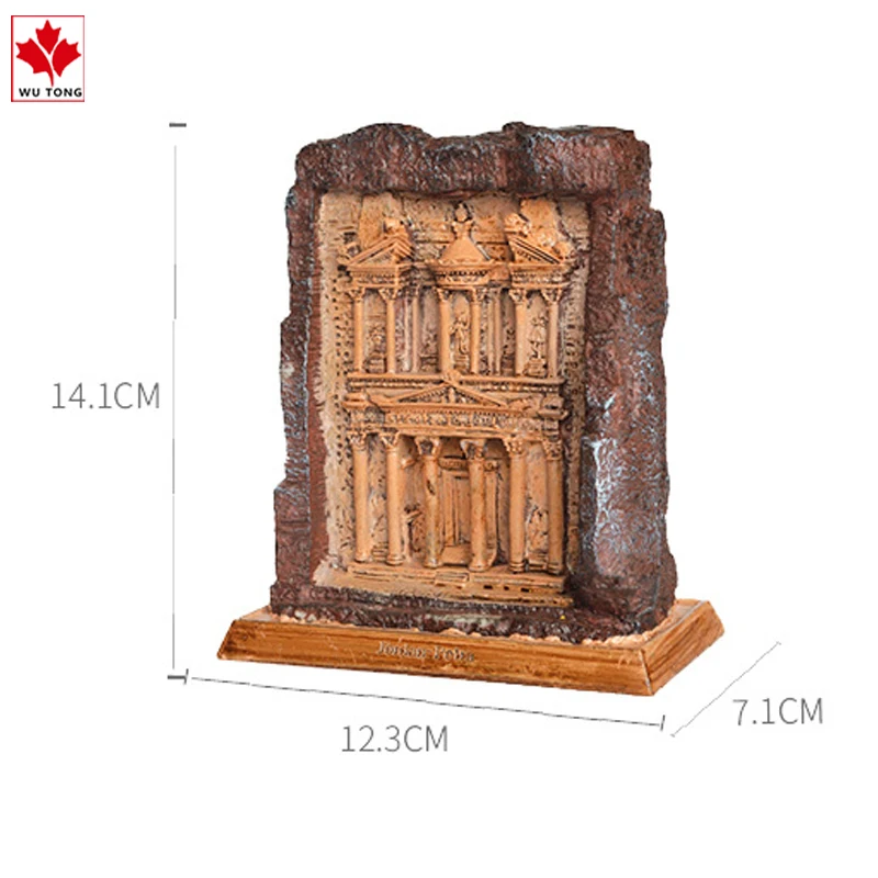 Пользовательские 3D скульптурные Миниатюрные модели смолы Petra древние зданий замка для сувениров