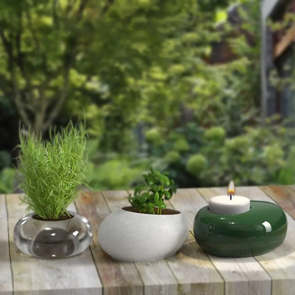 DIY crystal dripping resin mold oval potted Candlestick decoration cement gypsum silica gel mold