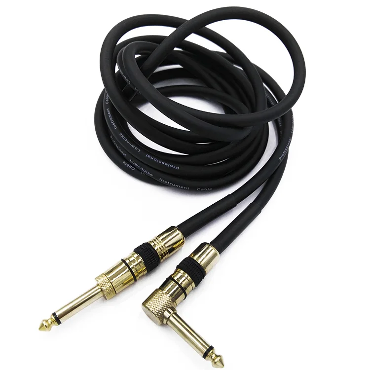 Guitar Instrument Cable 20 Foot, 20ft , Right angle  to Right angle 1/4-Inch TS Guitar Cable