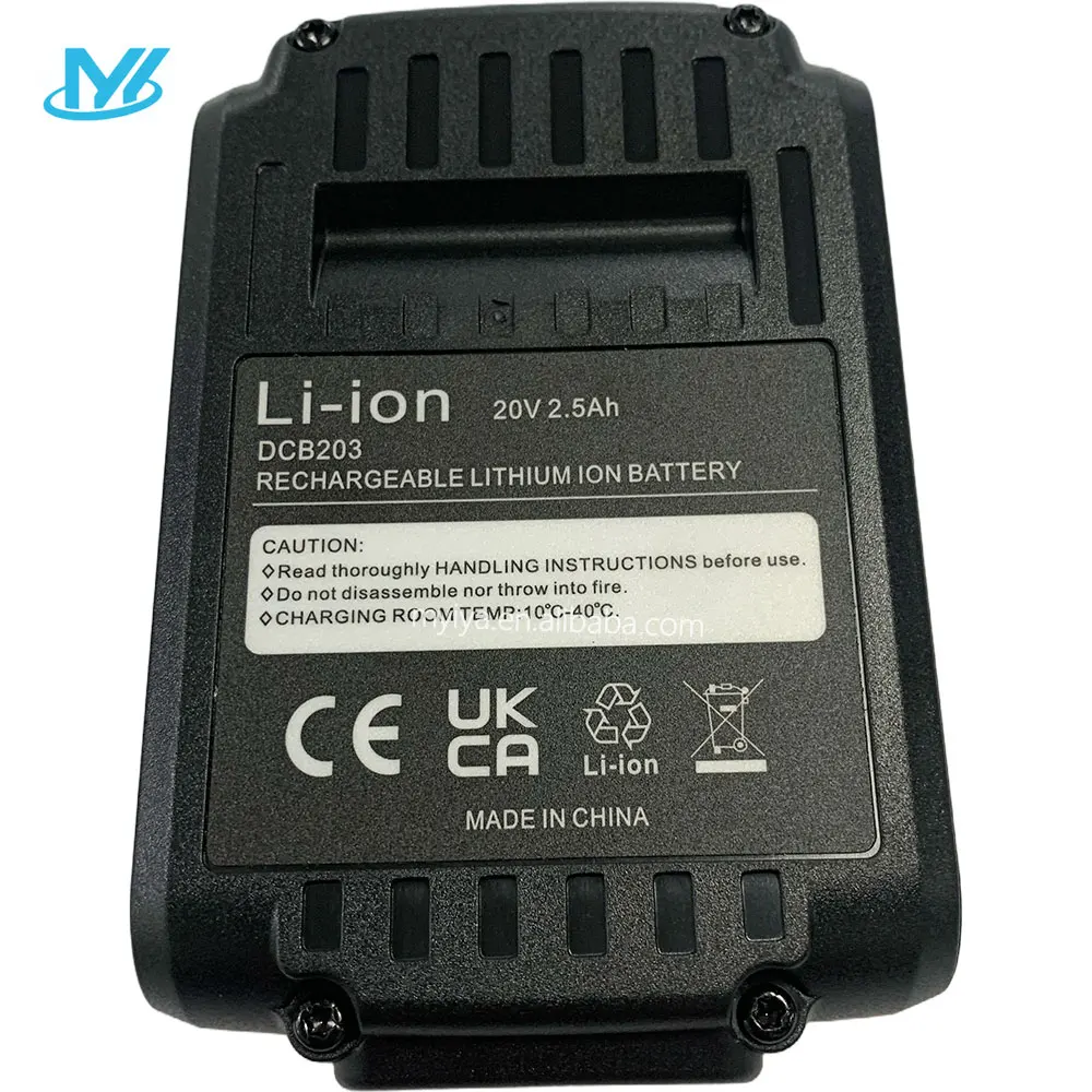 MYiYAE 20v Rechargeable Li-ion Battery Power Tools Battery Cordless Drills Dcb203 For Dewalt Dcb181 Dcb180 Dcb200 Dcb201 2000mah