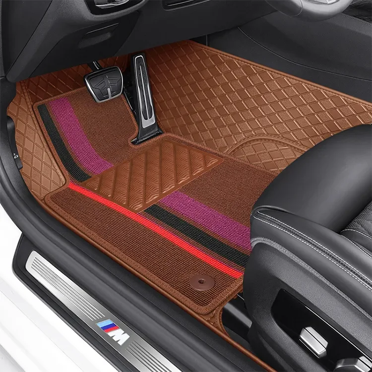 All Weather Custom Leather Car Mats Universal PVC Front Rear Trunk Floor Mats Luxury Sports Design Fit for All Models