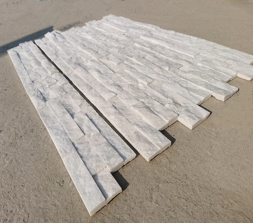 Nature White Quartzite Stacked Stone Wall Cladding Panels