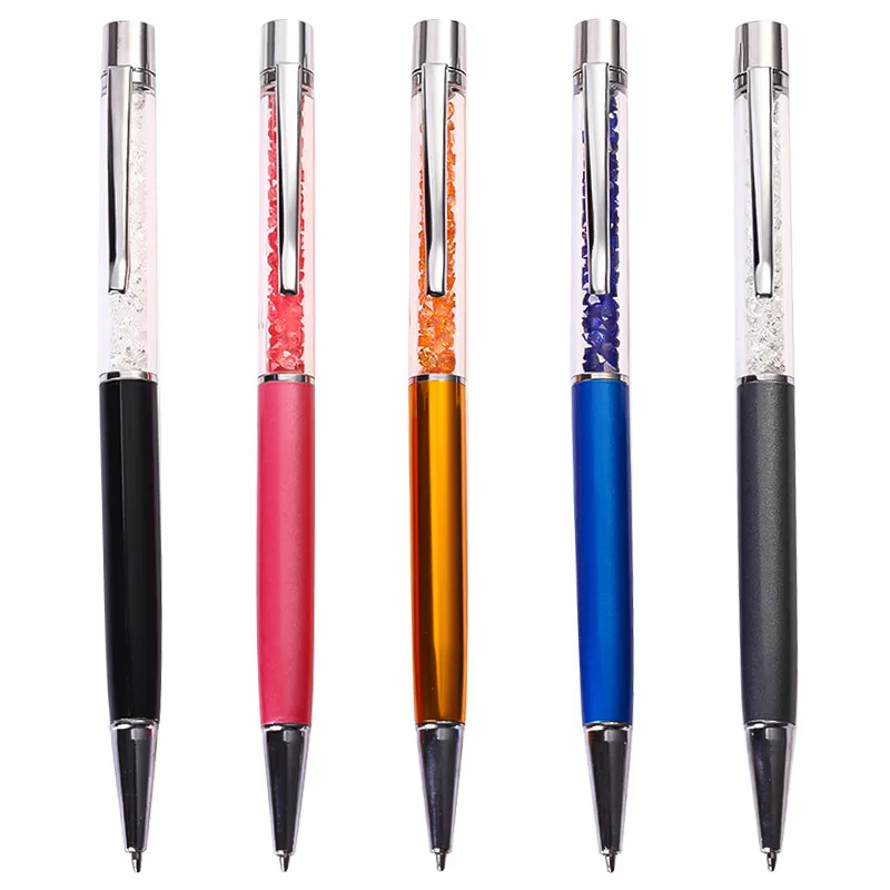 Customized Logo Crystal Diamond Pen Printed Cute Crystal Diamond Pen Pink Crystal Promotional Diamond Pen