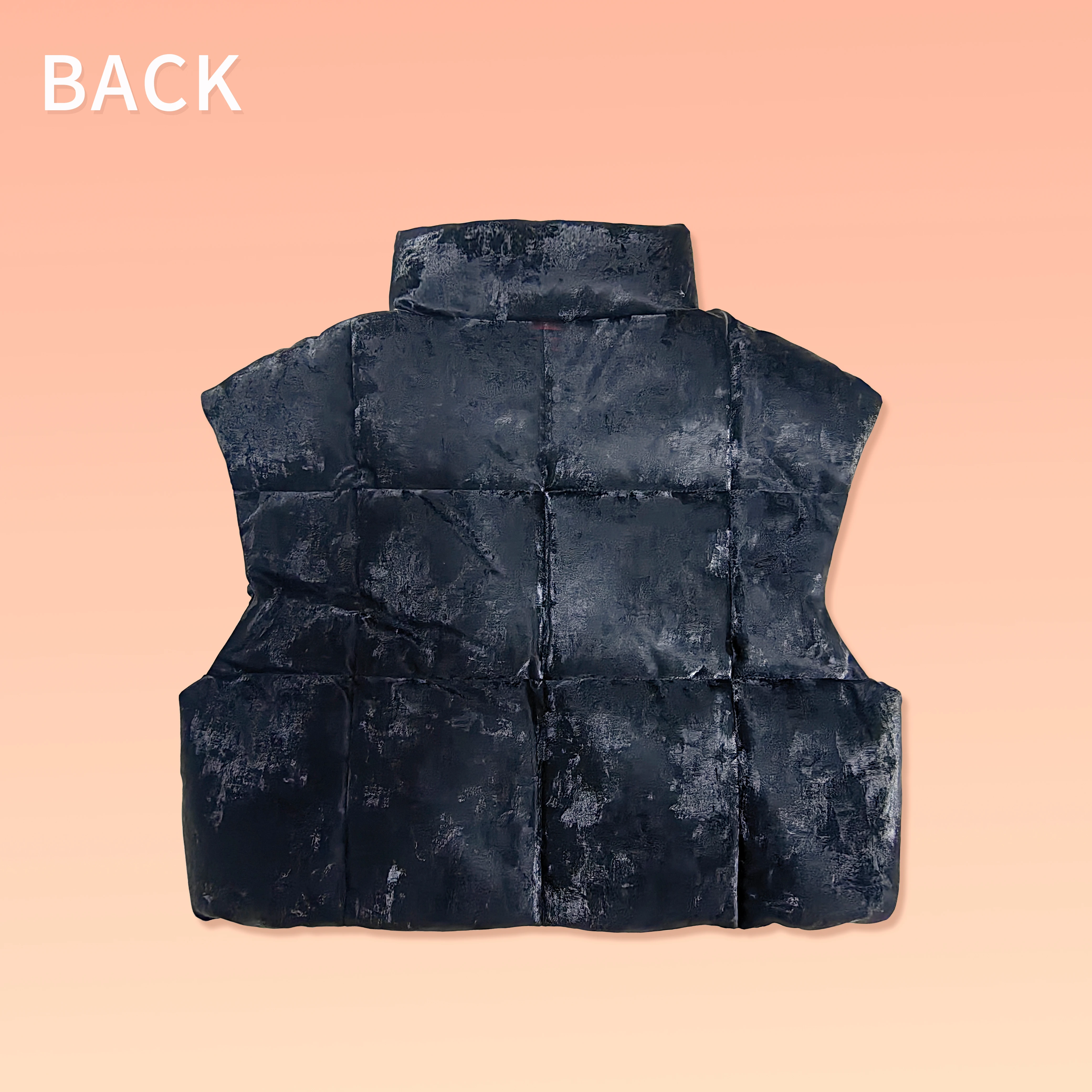 Heavy black duck down stuffed mink down zipper puffer vest down vest ladies vest