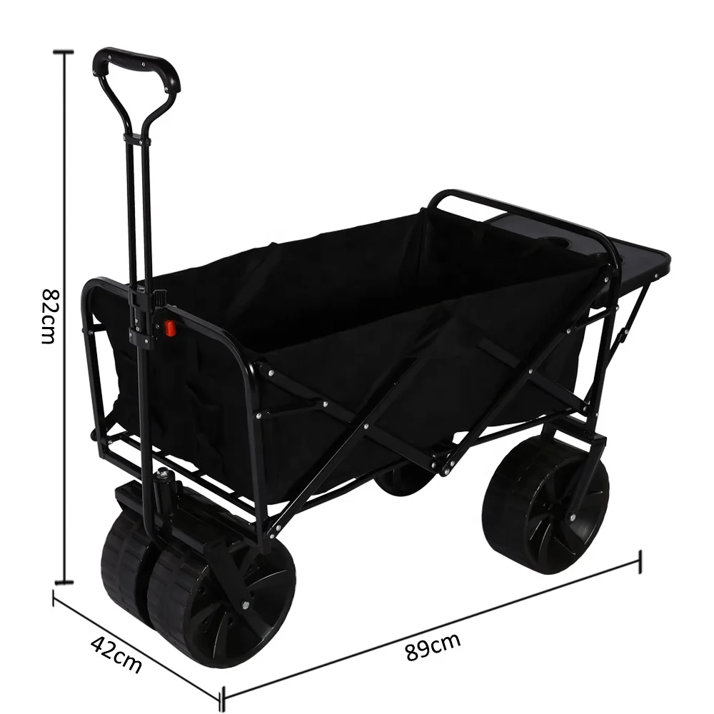 KINDE Collapsible Folding Wagon Beach Cart With All-Terrain Wheels Suit for Shopping, Beach and Camping