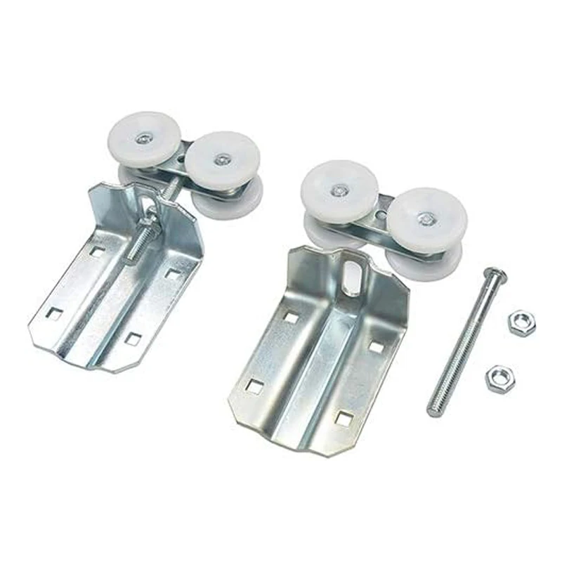 WEKIS Galvanized Heavy Duty Sliding Barn Door Hardware Pulley Set Dual Axis Slide Gate Hanging Roller Box Rail Hanger