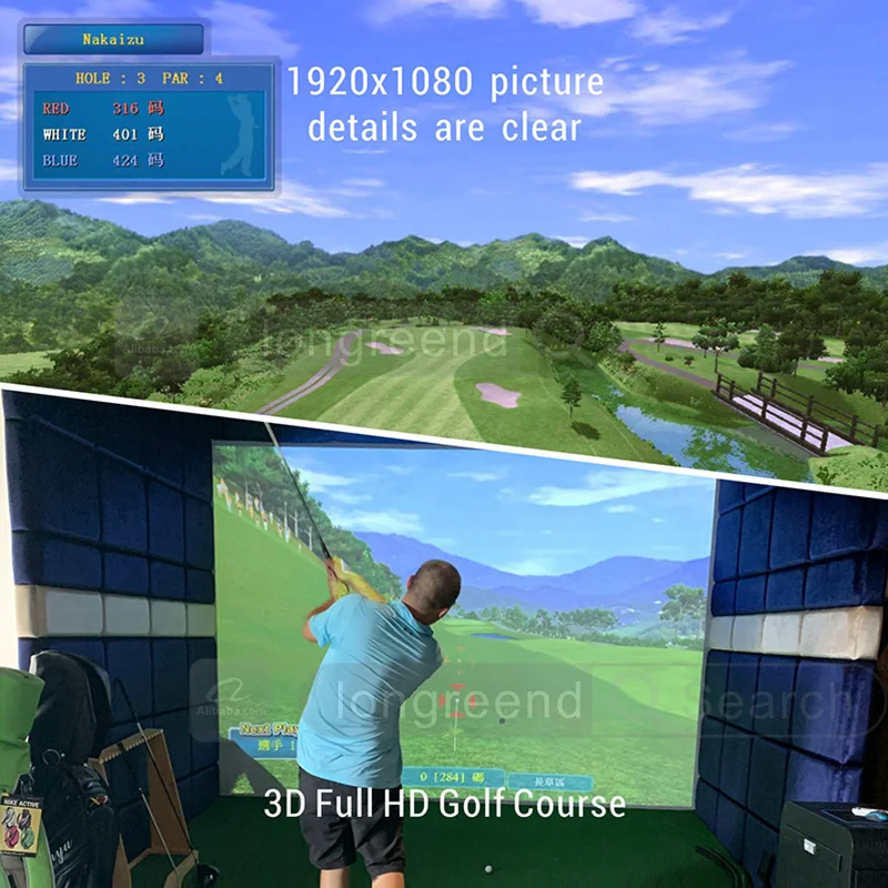 LONGREEND Golf Swing Trainer  Virtual Active Home Corporate Office infrared golf simulator
