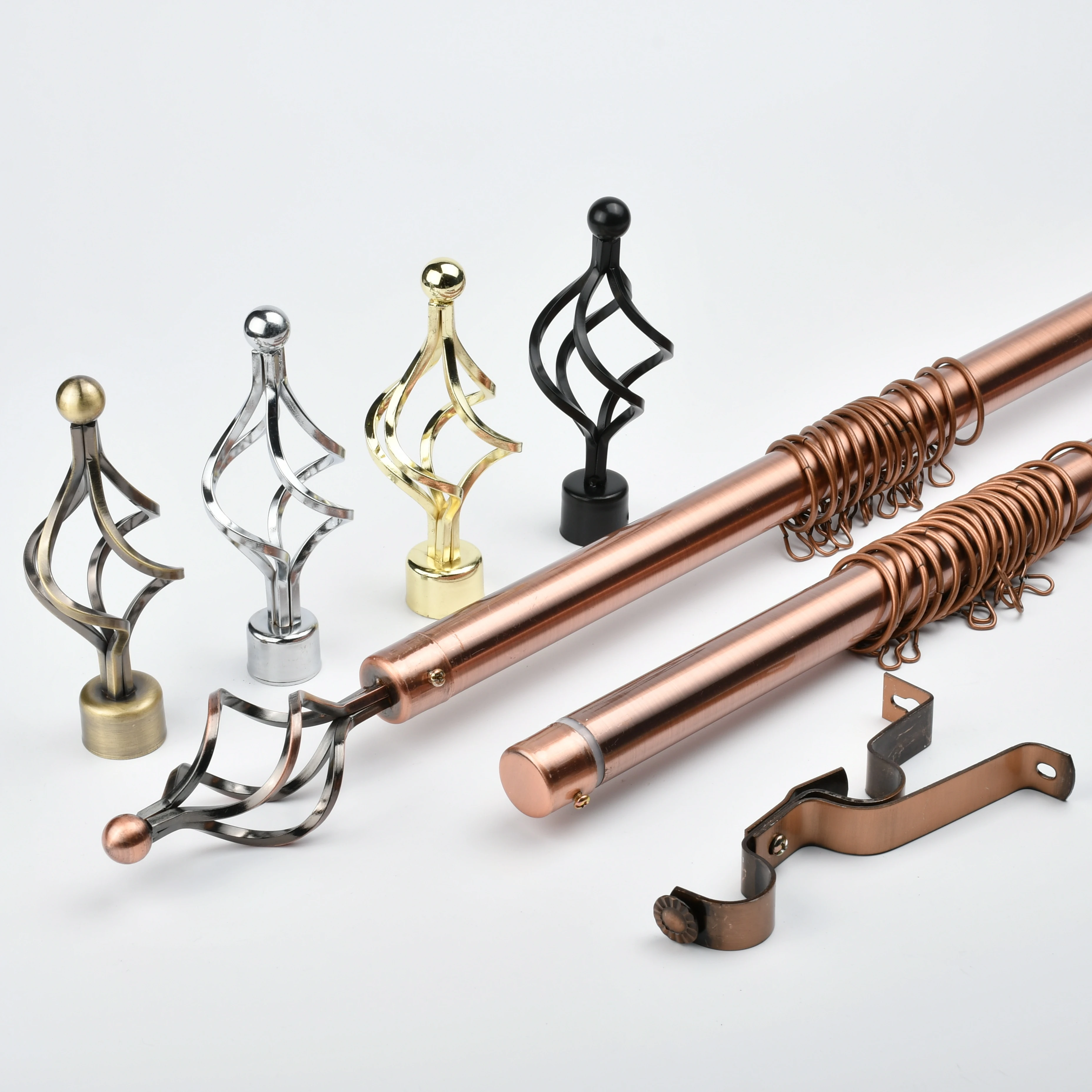 Modern Luxury Retractable Roman Rods Window Curtain Rod Curtain pipe golden Extendable curtains whole rods