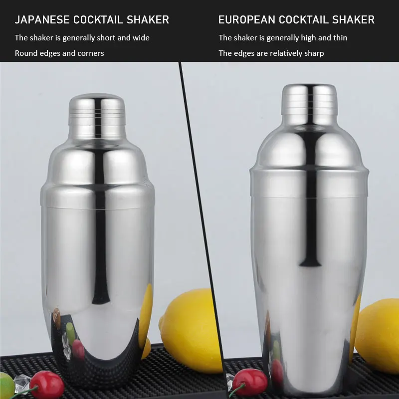 DEWEISI stainless steel cocktail shaker bartender kit cocktail martini shaker with strainer for drink mixer bar tools