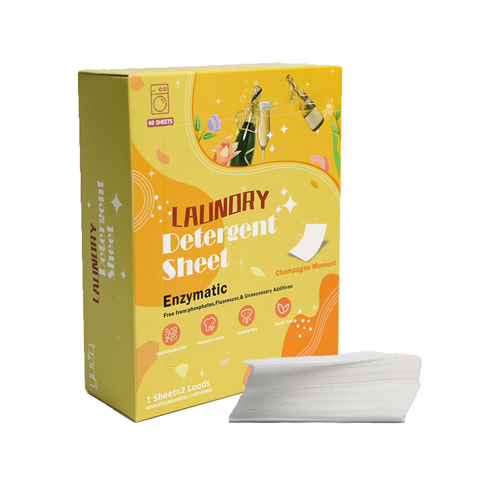 Biodegradable Eco Friendly Laundry Sheet Pure Natural Plant Laundry Detergent Sheets Strips