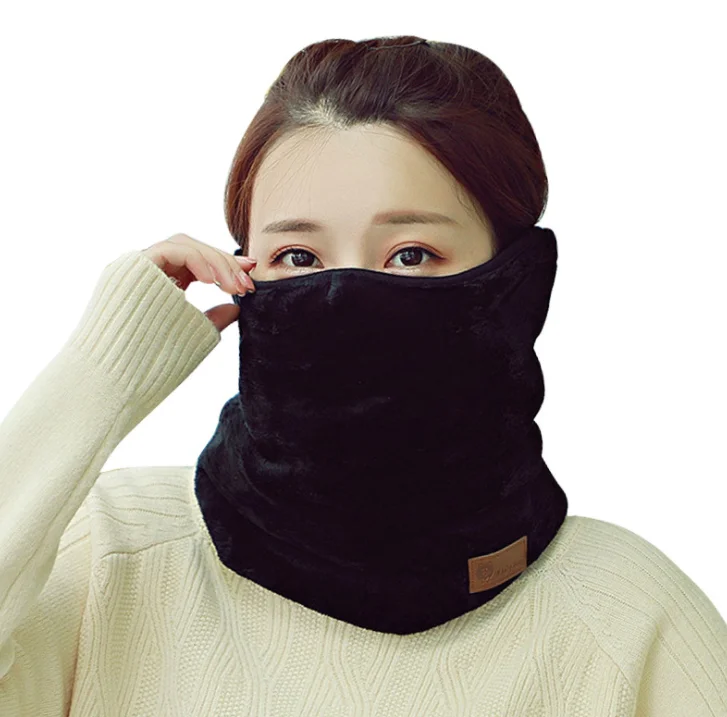 Face cover Winter Neck Gaiters Thick warm Cotton velvet Solid color Cycling Breath Dust proof sports neck scarf
