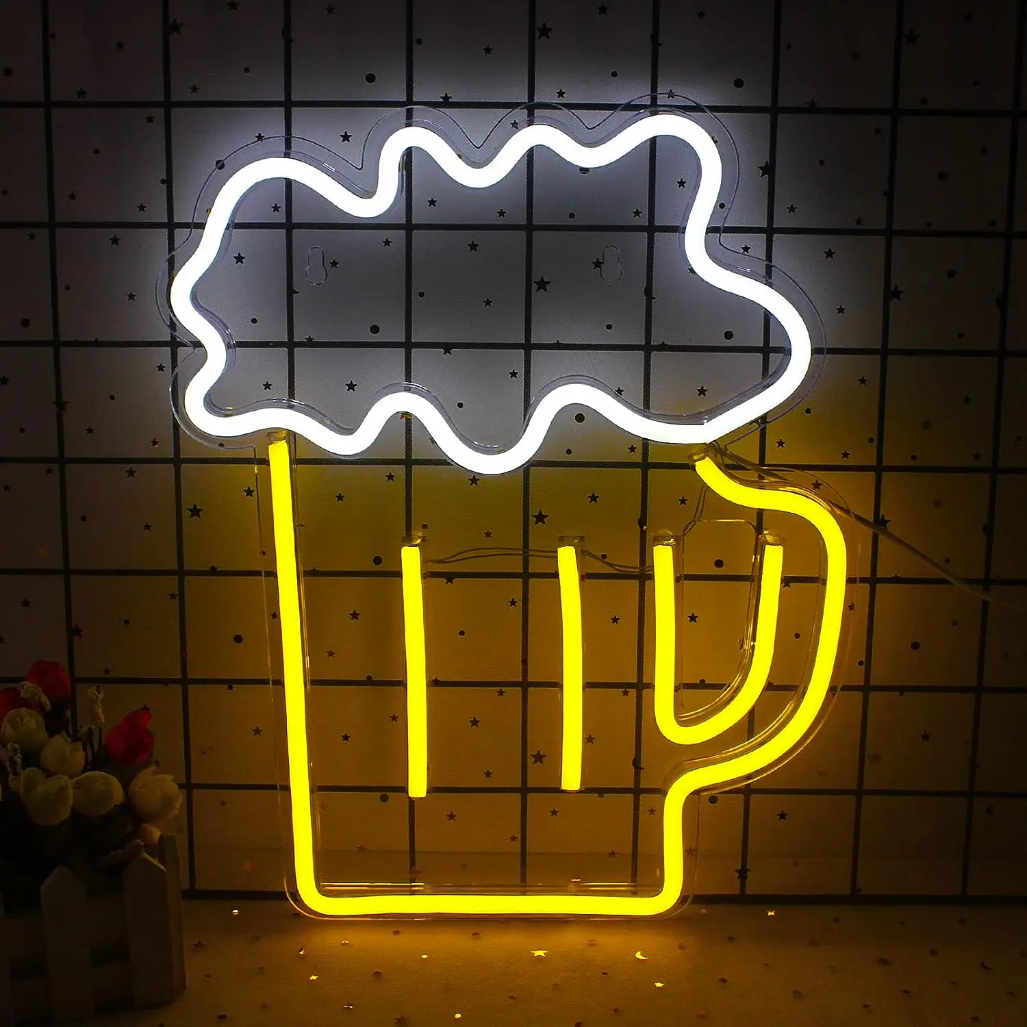 Weicao Beer Neon Sign Dimmable USB 5V Led Neon Lights Bar Neon Light for Club Beach Store Decor Man Cave Party