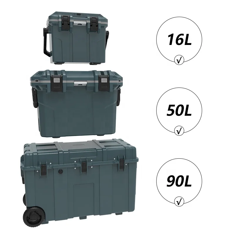 Top Selling Large Size 90QT Wheeled Ice Chest Fishing Camping Cooler Box Injection Ice Chest Box Coolers With Wheels