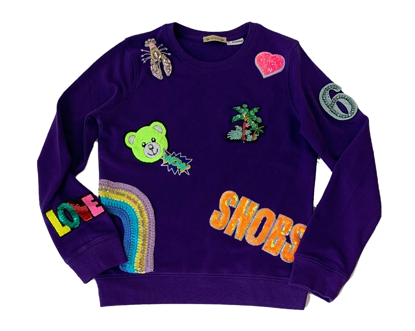 Great Quality Custom Made In Italy Crew Neck Cotton Purple Sweater For StreetWear Fashion Woman