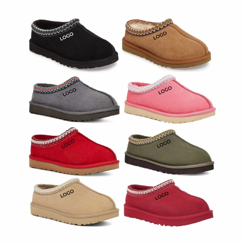 2025 Custom Wholesale ULOGO  Boots Original Winter Wool Sheepskin Slip-on Shoes Femme GG Tasman Slippers For Women Men