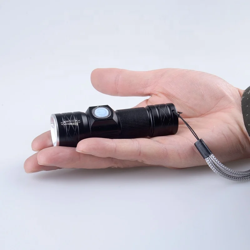 
500mah 16320 Zoom Portable Mini Flash Light USB Magnetic Rechargeable Flashlight 