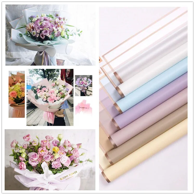 Custom Printing Korean Style Flower Rose Wrapping Packaging Roll Paper Luxury Packaging Boxes For Flowers