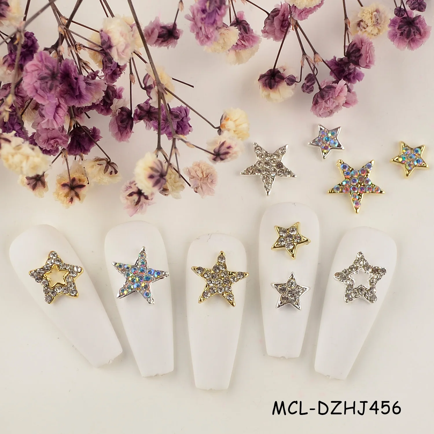 Star Shaped Nail  Charms  Designs Nail Art Flatback Rhinestone For Cute Nail  3D DIY Supplies