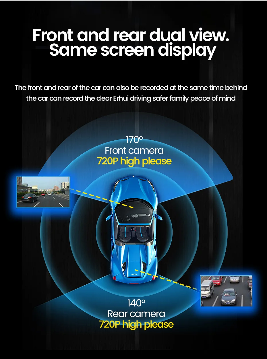 Car DVR ADAS Android 10" Center console mirror GPS FHD 1080P Rear Lens Video Recorder ADAS Dash Cam dashcam Wireless WiFi_23