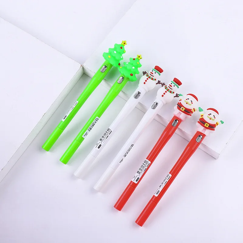 Yubon 24 Pcs/lot Kawaii Christmas Light Gel Pen Cute 0.5mm Black Ink Signature Pens Stationery Gift School Writing Supplies