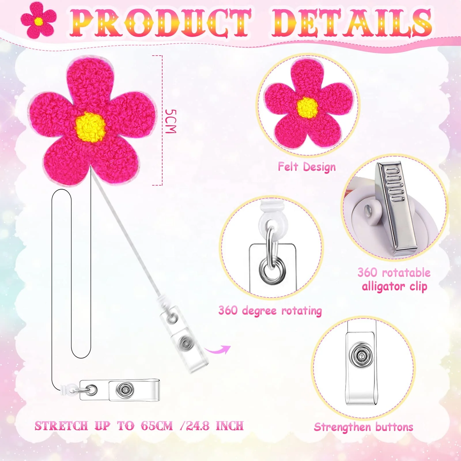 Felt Retractable ID Name Badge Reel Nurse Pen Set Tip Highlighter Permanent Marker Pen Retractable Ball Pen Badge Clip for Nurse