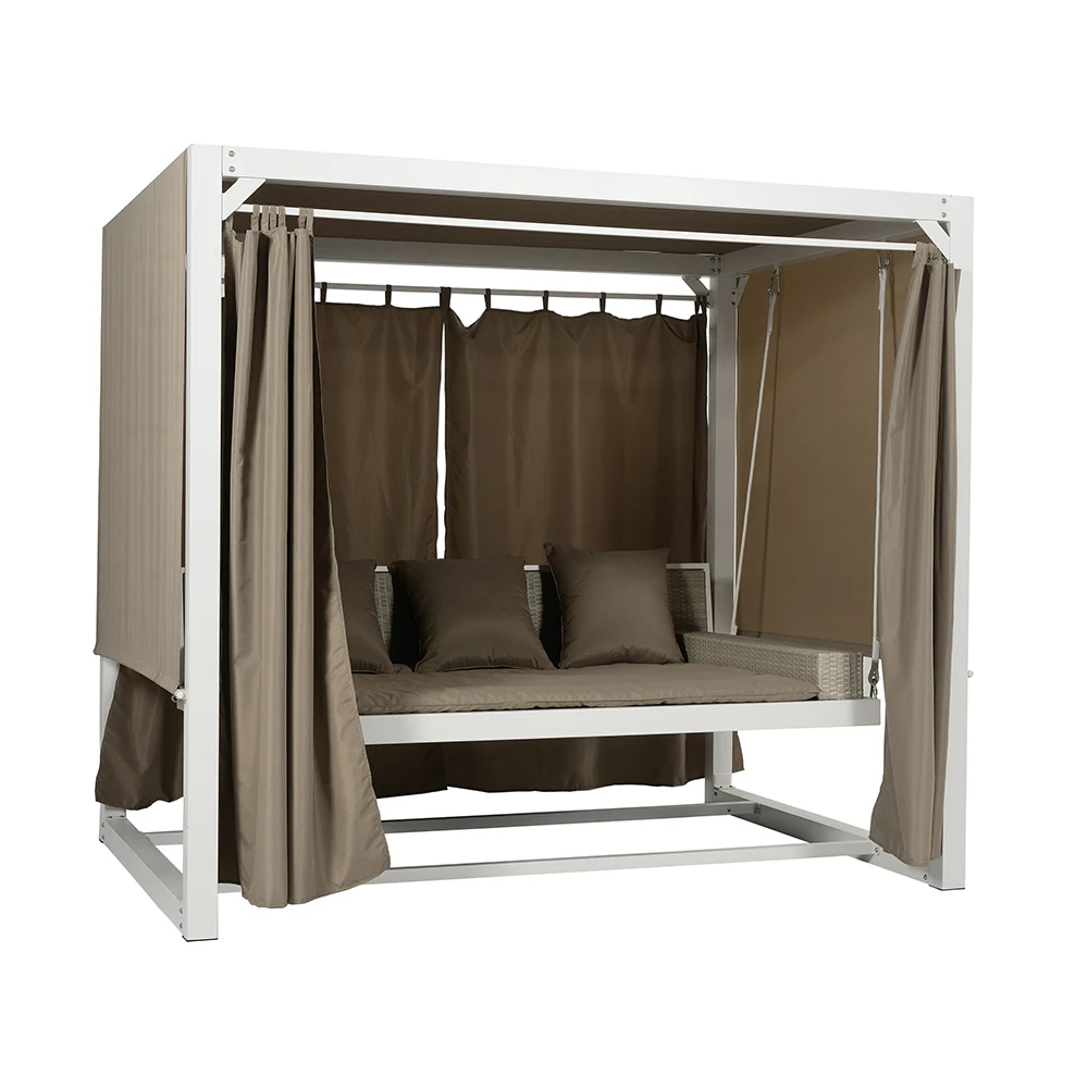 
2020 new leisure steel garden adjustable waterproof canopy swing bed 
