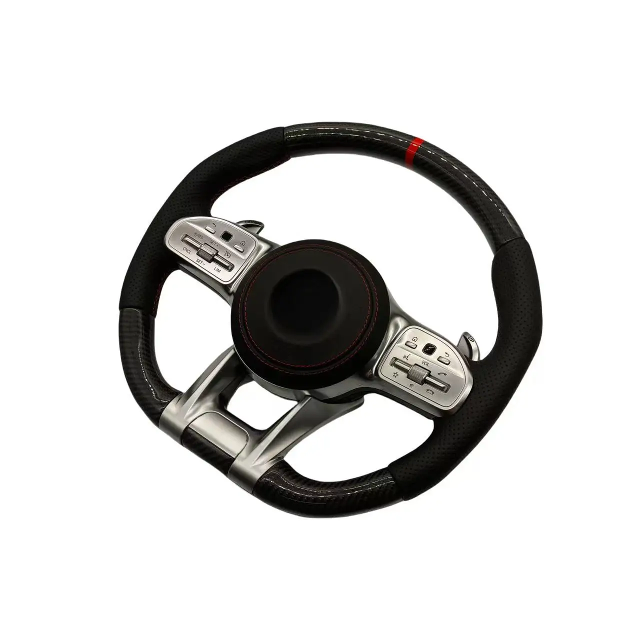 Leather Carbon Fiber Steering Wheel for Mercedes Benz S E Class  W212 W221 GLC GLS GLB AGM GT W213 W205 W204 W222