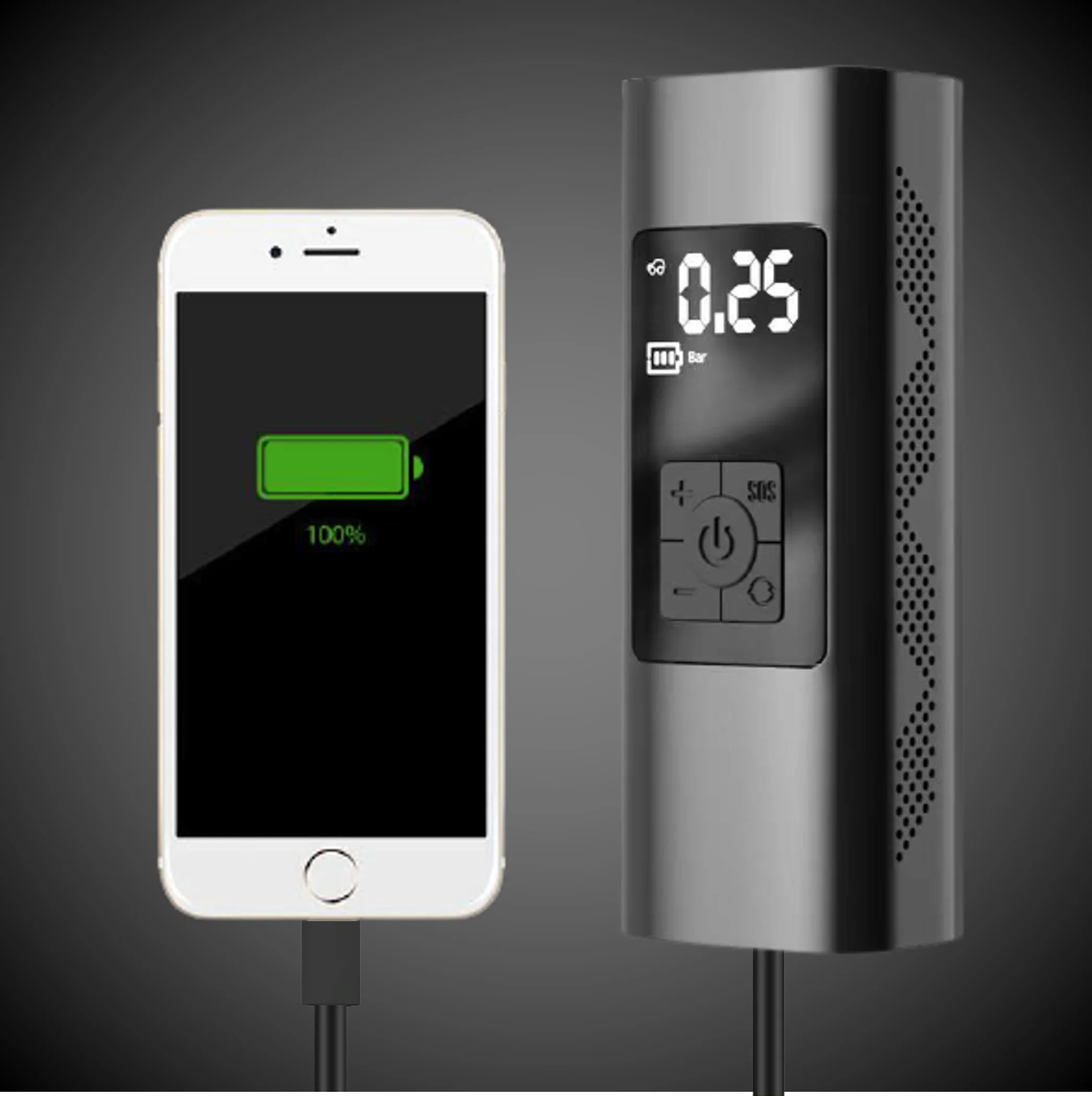 Football Car Bike Pump Digital Rechargeable Multi Function Mini Portable Air Compressor For Car Tires