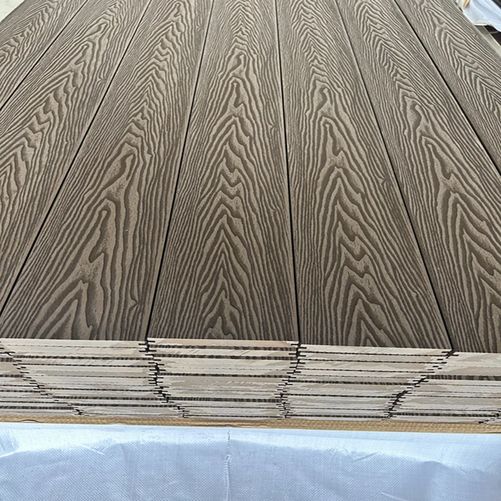 Tongue and groove wpc decking wooden composite 3D embossed exterior flooring waterproof sunproof wood grain engineered flooring