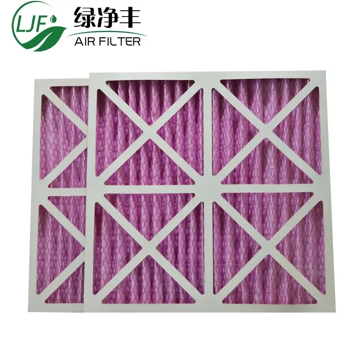 Pleated Air Filter with Cardboard Frame and Activated Carbon,MERV 8 11 13 for use with AC HVAC and Furnace systems
