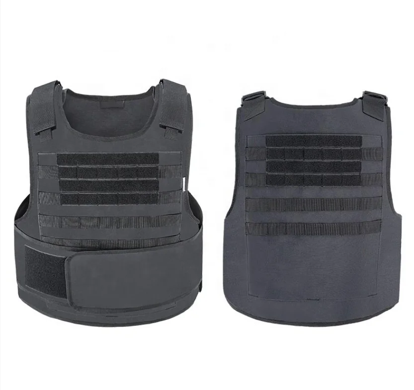 BY Wholesale Hot Sale Adjustable Concealable Carrier Plate IIIA To IV Level Body Armor Black Bullet Proof Vest