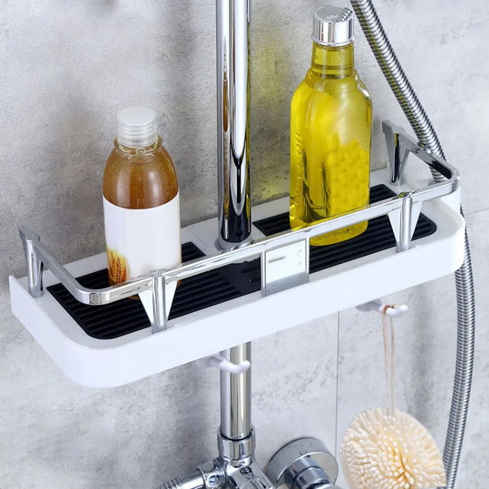 FF867 Over Shower Head Bathroom Shower Rack Organizer Holder for Bath Ball Shampoo Conditioner Shower Caddy
