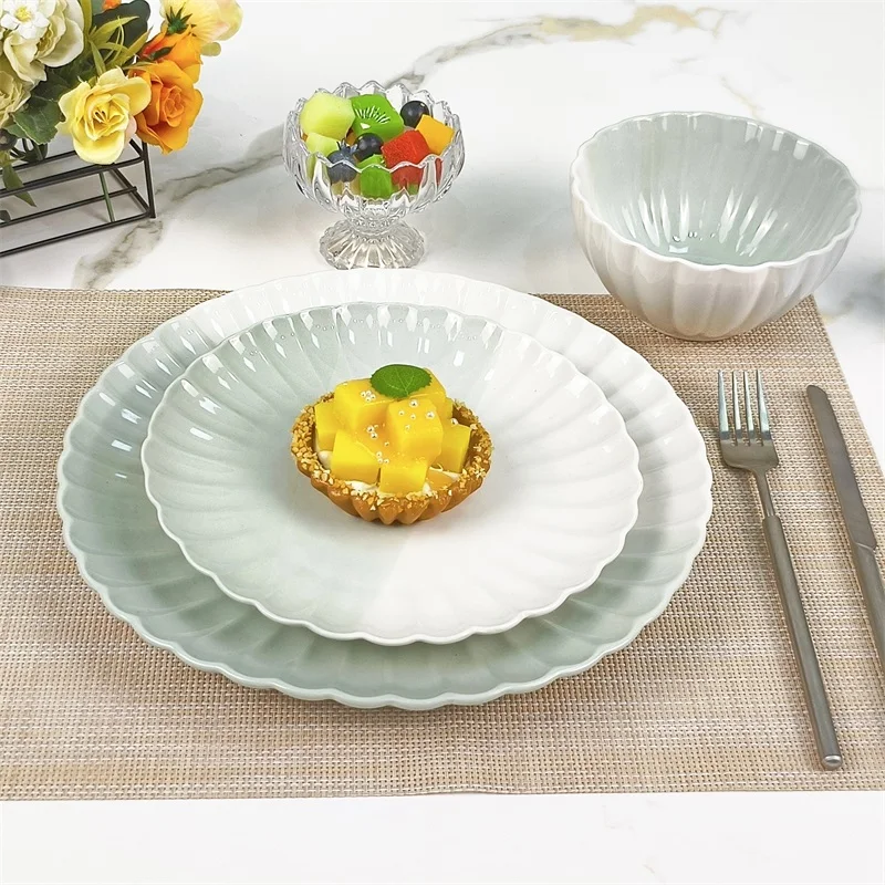 Sample Available Stoneware Set China Ceramic Dinner set Customized Themed Nordic Porcelain Dinnerware Crockery Restaurant Used