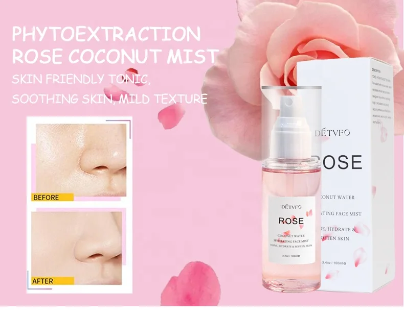 Wholesale private label pure organic hydrating moisturizing face rose water toner spray for face