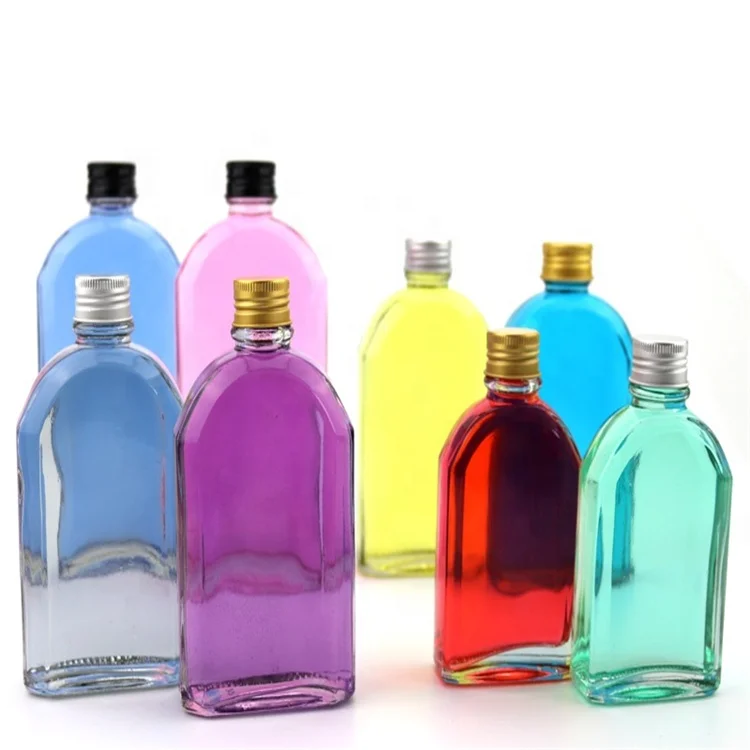 Recycled Luxury Customization 250ml 500ml Vodka Liquor Gin Rum Tequila Whisky Spirits Water Fruit Juice Flat Glass Bottles
