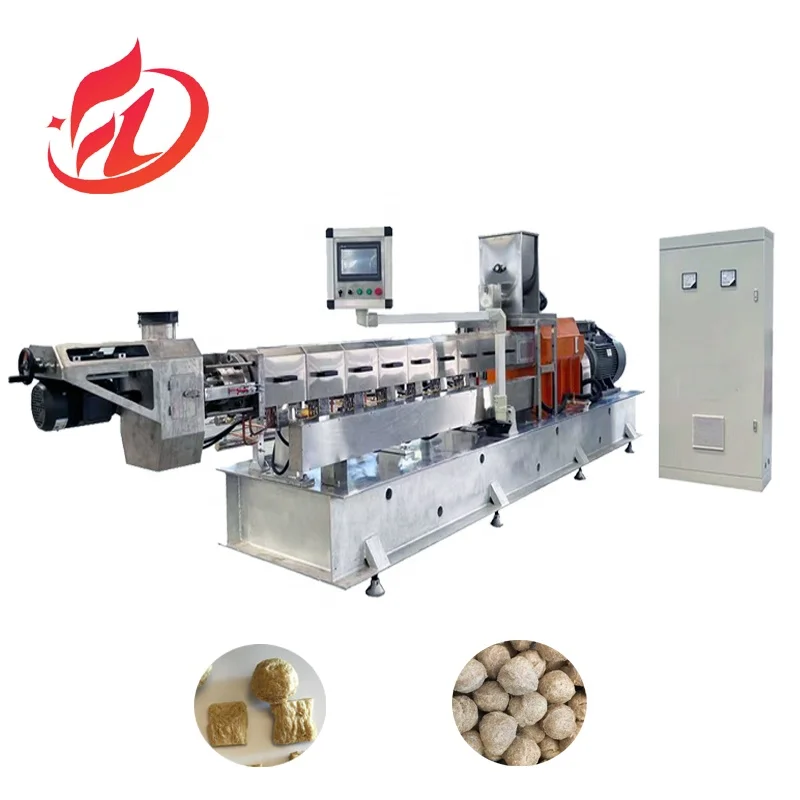 High Quality TVP TSP Vegetable Meat Textured Soya Nugget Chunk Protein Making Machine for Bean Product Processing