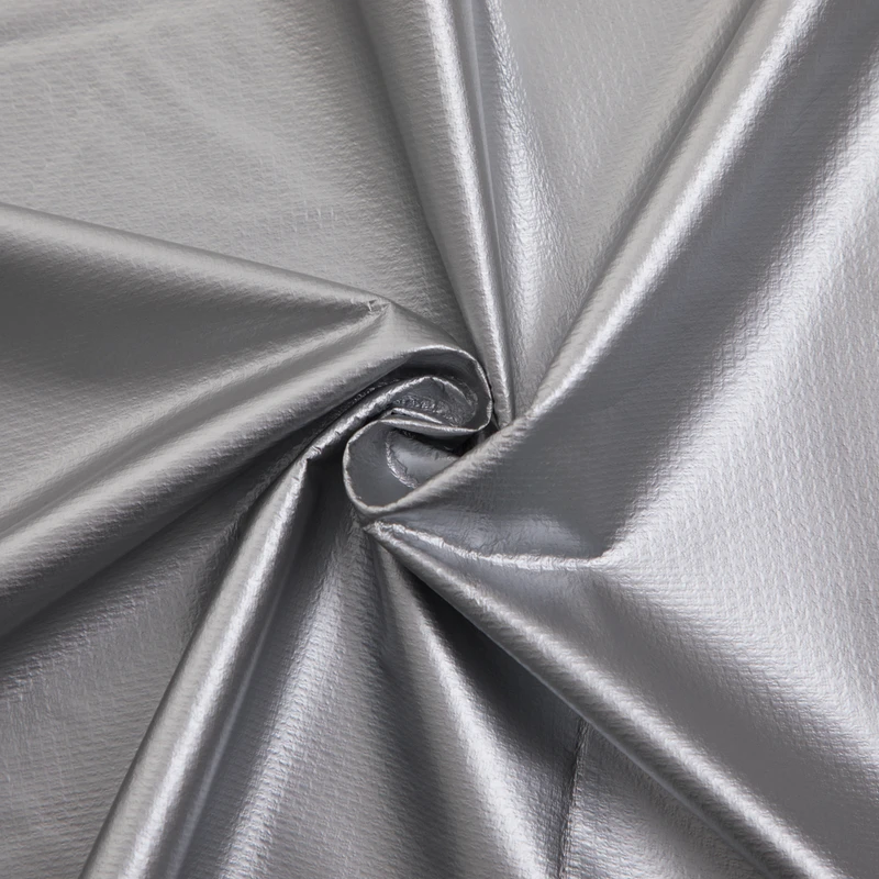 100 polyester eyelet fabric with silver film suitable for jacket and down coat
