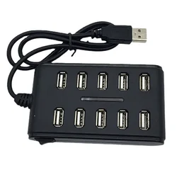 High Speed 480 Mbps USB 2.0 Hub 10 Ports Multi Personal Computer USB HUB Portable USB Splitter For PC laptop