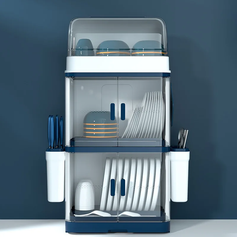 Wholesale 3 Layers Tableware Storage Box with Knife Holder Chopstick Box Kitchen Storage Draining Dish Rack