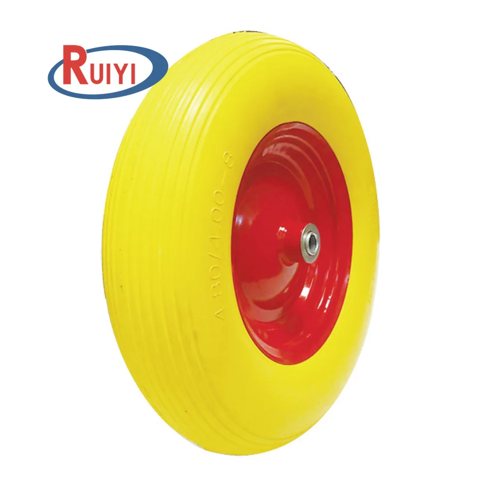 flat free 16 inch 4.00-8 PU foam solid puncture proof wheelbarrow polyurethane wheel