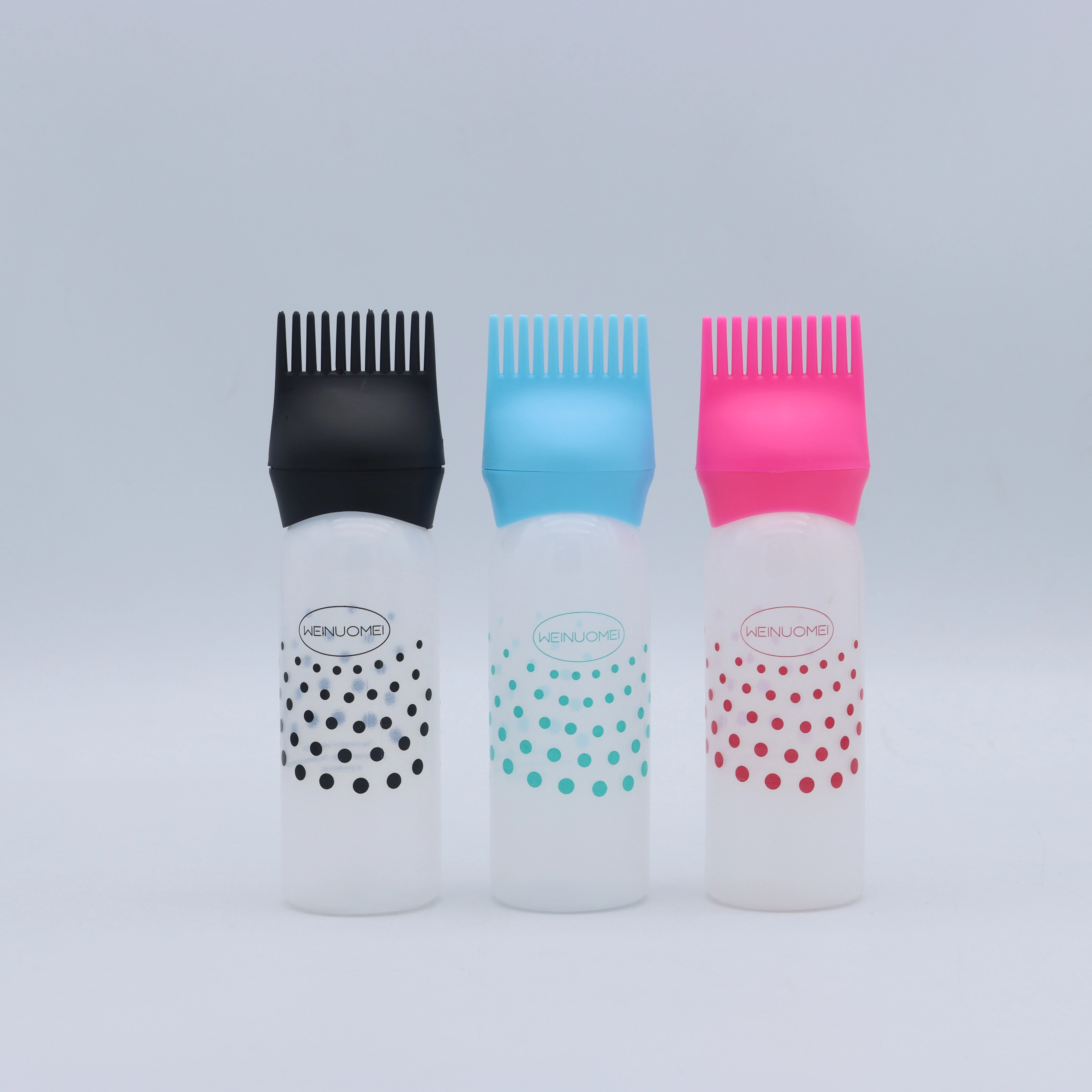 Wholesale custom 6oz HDPE hair dye bottle with comb