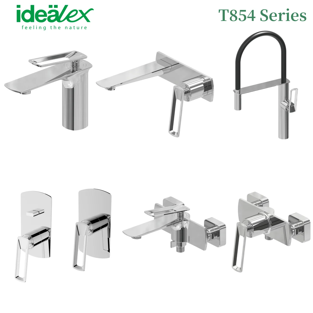 ARES IDEALEX Manufacturer Bathroom Faucet Black Taps Bathroom Sink Faucet for Hotel Apartment Construction