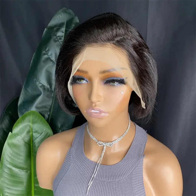 Pixie Cut Short Full Lace Glueless Short Curly Bob Wigs Perruque 13X4 Frontal Short Human Hair Wholesale  Wig