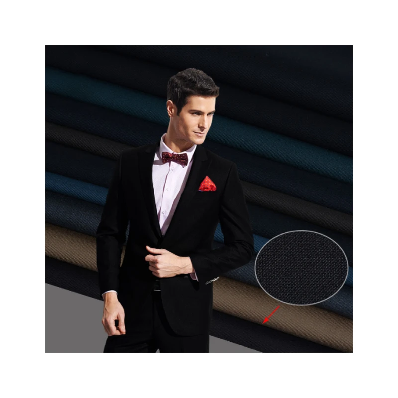 New Style Basic 280gsm 80% Poly 20% Rayon Double-layered Twill Fabrics for Men Suiting Materials
