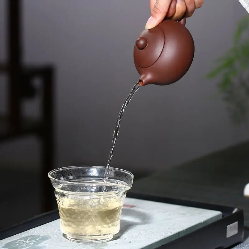 Chinese Yixing Handmade Xishi Hu Tea Pot Zisha Purple Clay Tea Pot