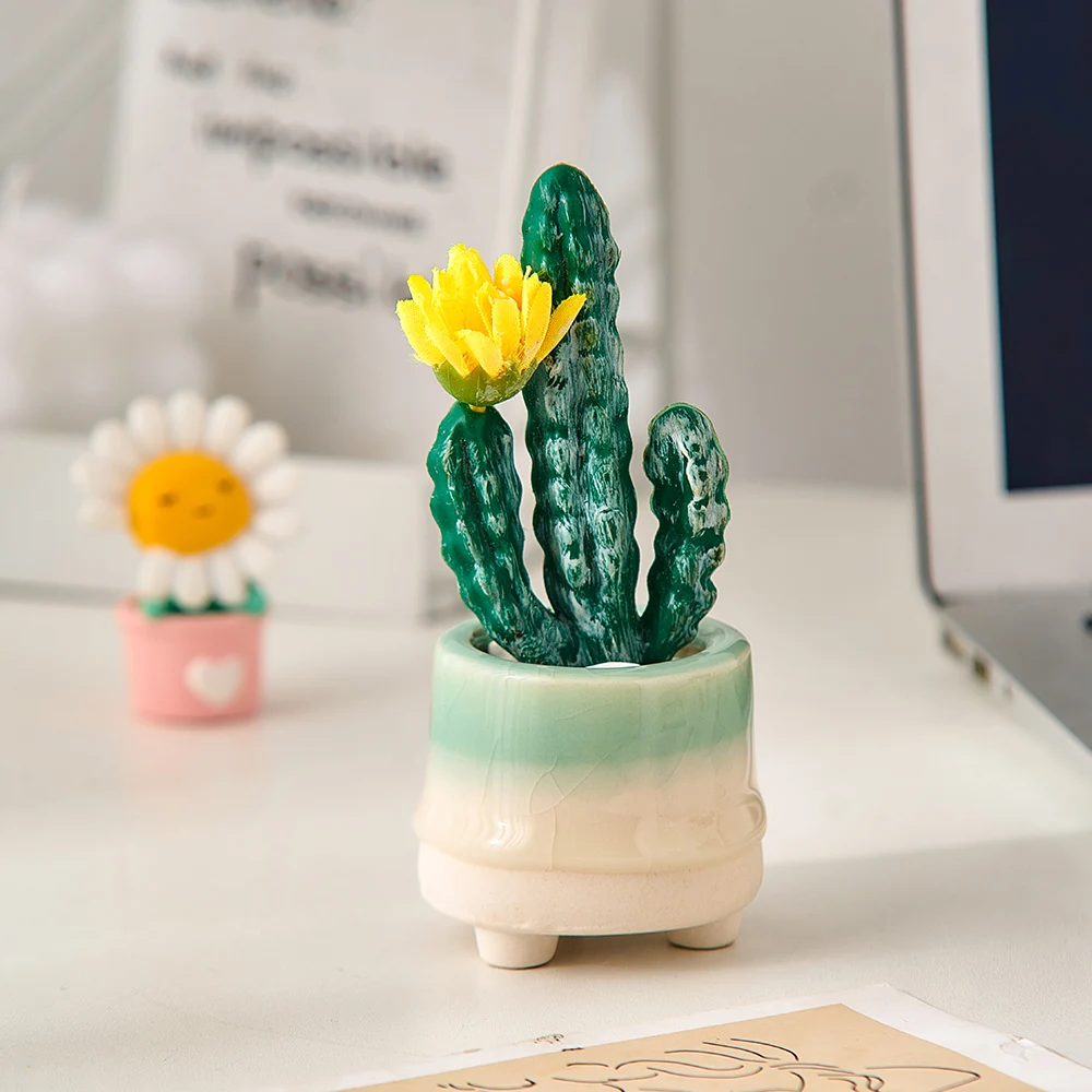 Nordic гостиная украшения суккулентные растения цветочный горшок льда трещины керамические маленький